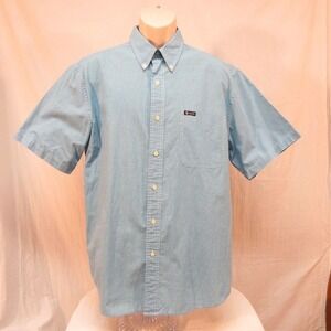 Ralph Lauren Easy Care Shirt Casual Short Sleeve Button Down Blue Plaid Size L